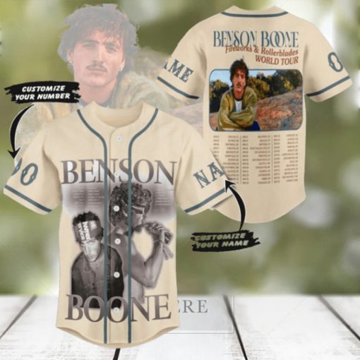 Benson Boone Fireworks & Rollerblades World Tour Custom Baseball Jersey