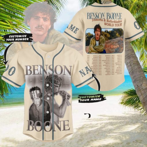 Benson Boone Fireworks & Rollerblades World Tour Personalized Baseball Jersey