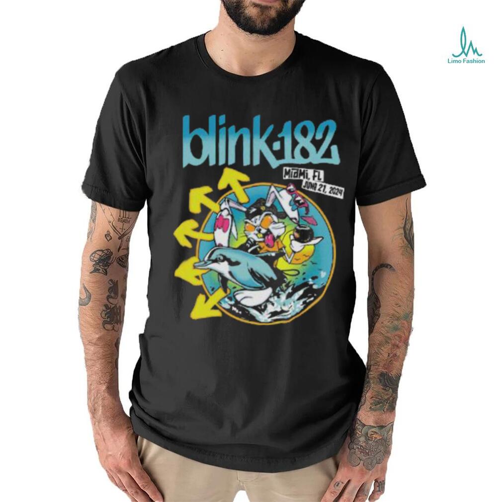 Blink 182 Miami Florida Merch Rabbit Ride The Dolphin Art At Kaseya Center On June 21 2024 Classic T Shirt Blink 182 Miami Florida Merch Rabbit Ride The Dolphin Art At Kaseya Center On June 21 2024 Classic T Shirt