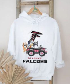 Bluey fun in the car with Atlanta Falcons football shirt