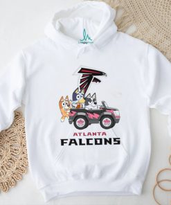 Bluey fun in the car with Atlanta Falcons football shirt