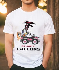 Bluey fun in the car with Atlanta Falcons football shirt