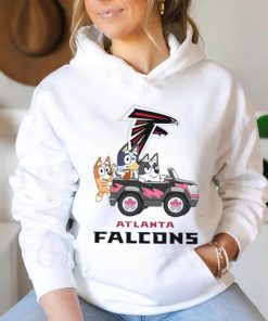 Bluey fun in the car with Atlanta Falcons football shirt