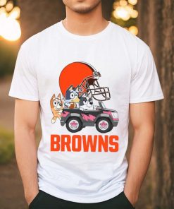 Bluey fun in the car with Cleveland Browns football shirt, hoodie, sweater, long sleeve and tank top Bluey fun in the car with Cleveland Browns football shirt