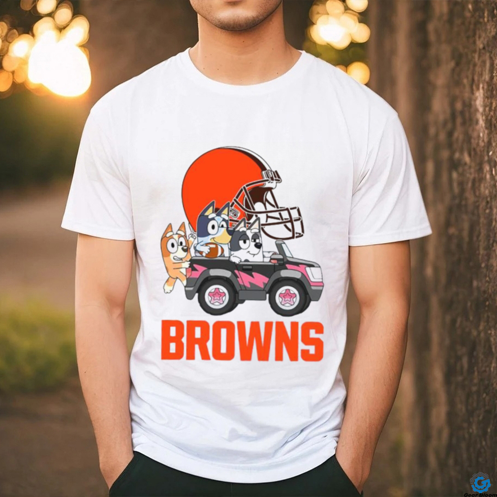 Bluey fun in the car with Cleveland Browns football shirt Bluey fun in the car with Cleveland Browns football shirt