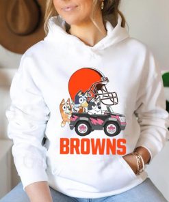 Bluey fun in the car with Cleveland Browns football shirt, hoodie, sweater, long sleeve and tank top Bluey fun in the car with Cleveland Browns football shirt