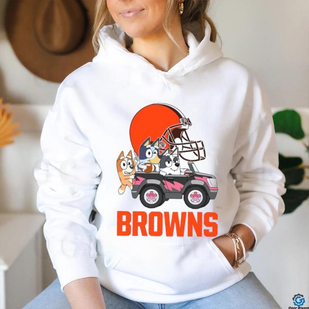 Bluey fun in the car with Cleveland Browns football shirt Bluey fun in the car with Cleveland Browns football shirt