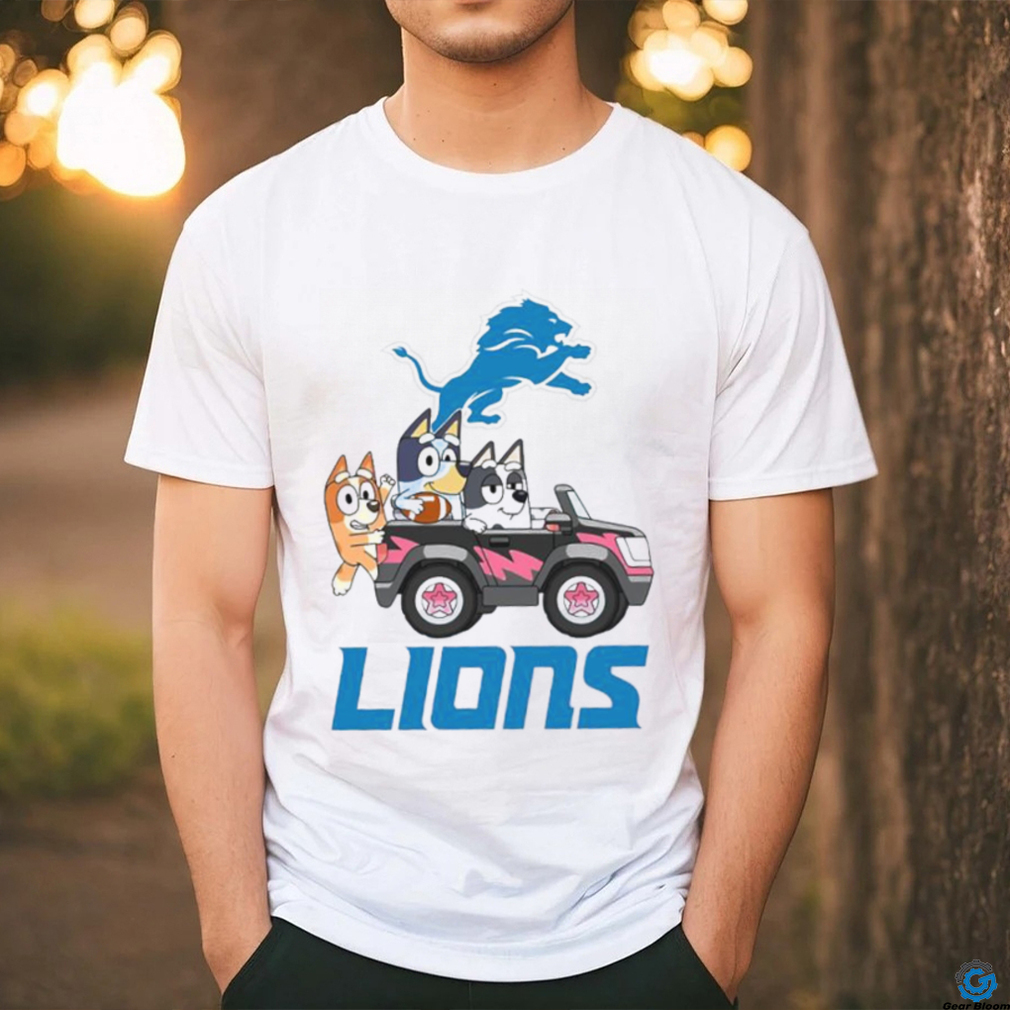 Bluey fun in the car with Detroit Lions football shirt Bluey fun in the car with Detroit Lions football shirt
