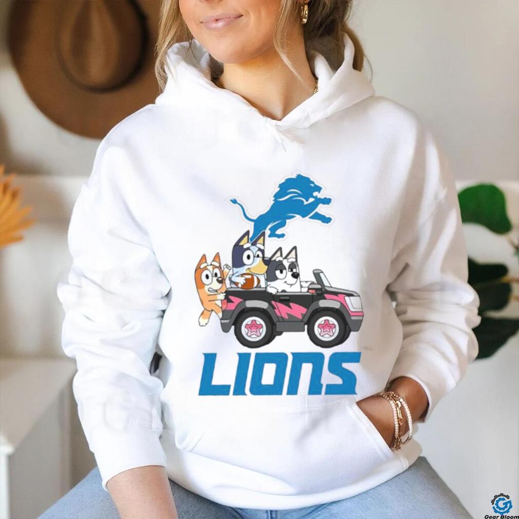 Bluey fun in the car with Detroit Lions football shirt Bluey fun in the car with Detroit Lions football shirt