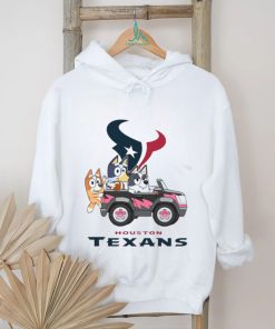 Bluey fun in the car with Houston Texans football shirt