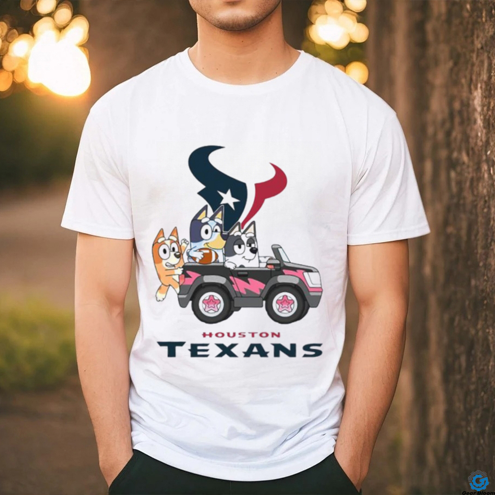 Bluey fun in the car with Houston Texans football shirt Bluey fun in the car with Houston Texans football shirt