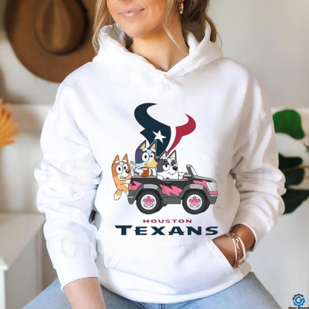Bluey fun in the car with Houston Texans football shirt Bluey fun in the car with Houston Texans football shirt