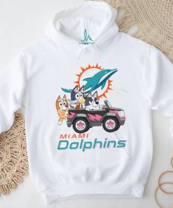 Bluey fun in the car with Miami Dolphins football shirt, hoodie, sweater, long sleeve and tank top Bluey fun in the car with Miami Dolphins football shirt