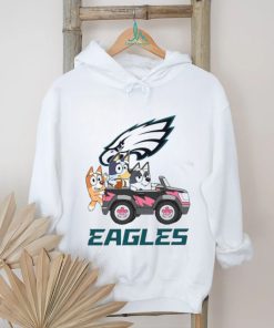 Bluey fun in the car with Philadelphia Eagles football shirt