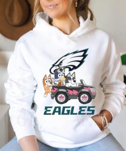 Bluey fun in the car with Philadelphia Eagles football shirt