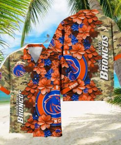 Boise State Broncos Custom Name Personalized Camo Flower Pattern Hawaiian Shirt