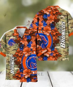 Boise State Broncos Custom Name Personalized Camo Flower Pattern Hawaiian Shirt