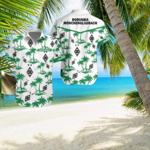 Borussia Monchengladbach Custom Name 3D Hawaii Shirt Coconut Pattern Beach Shirt