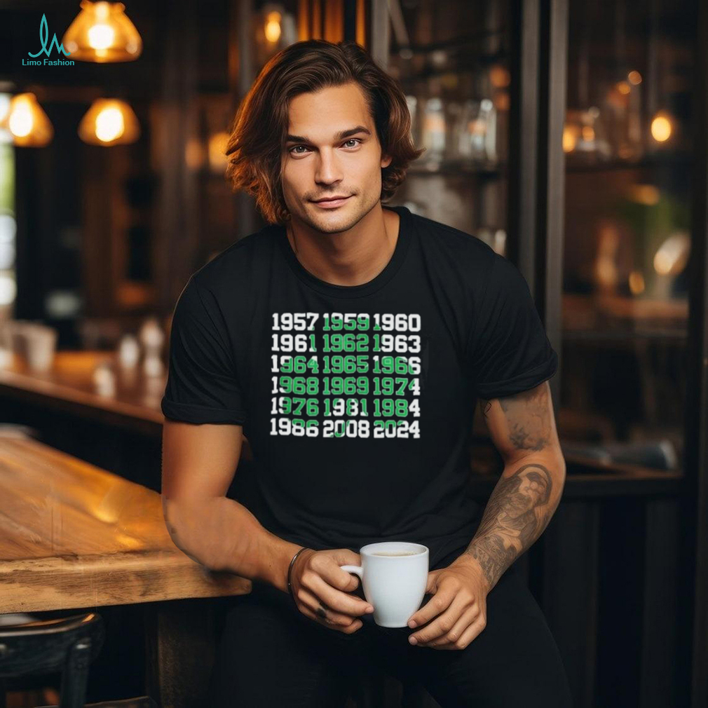 Boston Basketball Champions Dates Shamrock Shirt Boston Basketball Champions Dates Shamrock Shirt