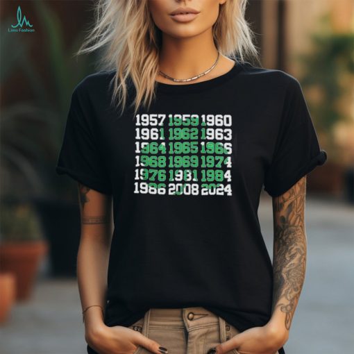 Boston Basketball Champions Dates Shamrock Shirt