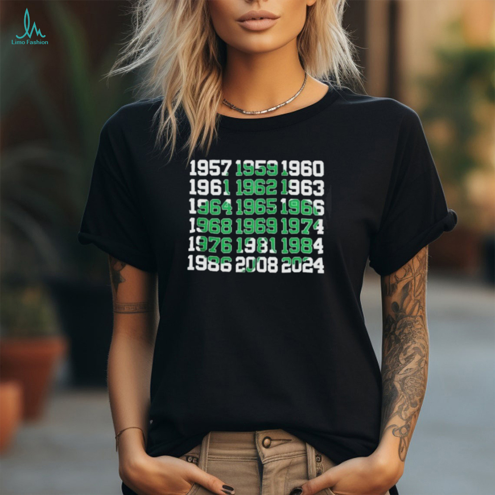 Boston Basketball Champions Dates Shamrock Shirt Boston Basketball Champions Dates Shamrock Shirt