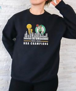 Boston Celtics 2023 2024 NBA Champions Skyline Players Name Shirt
