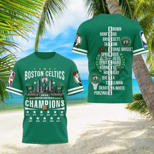 Boston Celtics 2024 Eastern Conference Champions 3D T Shirt