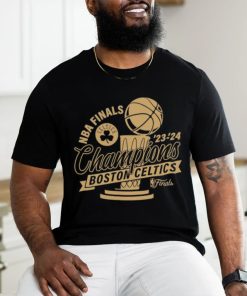 Boston Celtics 2024 NBA Finals Champions Defensive Rotation Gold Trophy Shirt