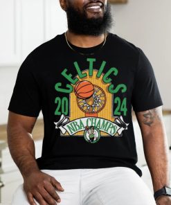 Boston Celtics 2024 NBA Finals Champions Hardwood Banner Tri Blend shirt