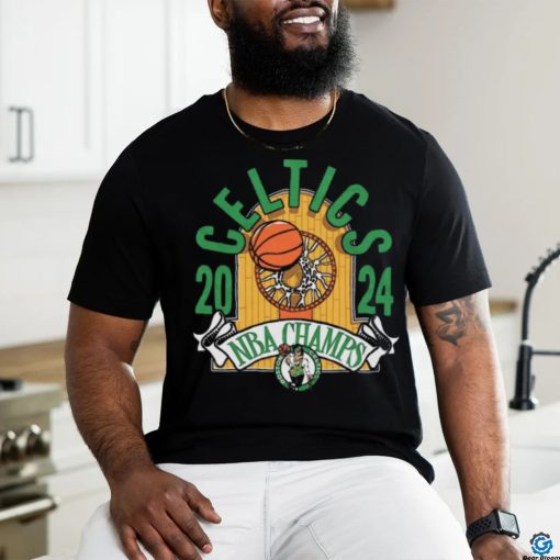 Boston Celtics 2024 NBA Finals Champions Hardwood Banner Tri Blend shirt