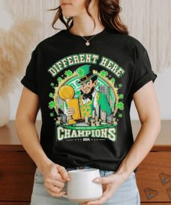 Boston Celtics Different Here 2024 NBA World Champions Signatures Shirt