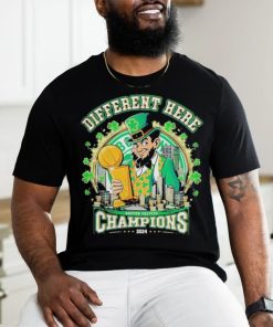 Boston Celtics Different Here 2024 NBA World Champions Signatures Shirt