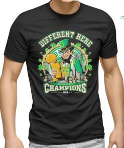 Boston Celtics Different Here 2024 NBA World Champions Signatures Shirt