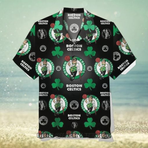 Boston Celtics NBA Team Black Hawaiian Shirt