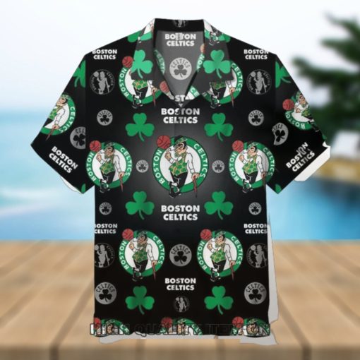 Boston Celtics NBA Team Black Hawaiian Shirt