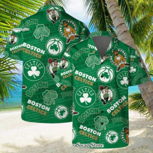 Boston Celtics NBA Team Logo Basketball Stars Pattern Hawaiian Set