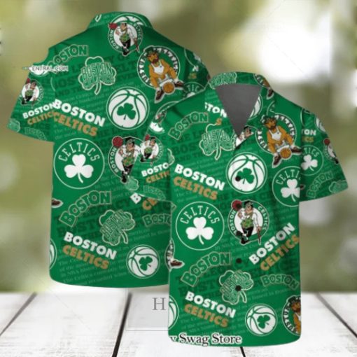 Boston Celtics NBA Team Logo Basketball Stars Pattern Hawaiian Set