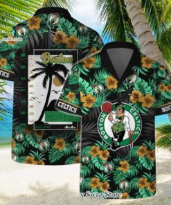 Boston Celtics NBA Team Logo Floral Leaf Pattern Hawaiian Set