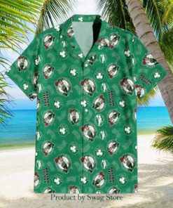 Boston Celtics NBA Team Logo Green Glory Design Hawaiian Set