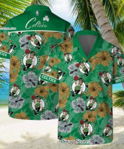 Boston Celtics NBA Team Logo Hawaiian Set Vintage Pattern