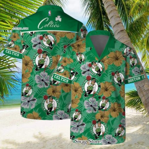 Boston Celtics NBA Team Logo Hawaiian Set Vintage Pattern