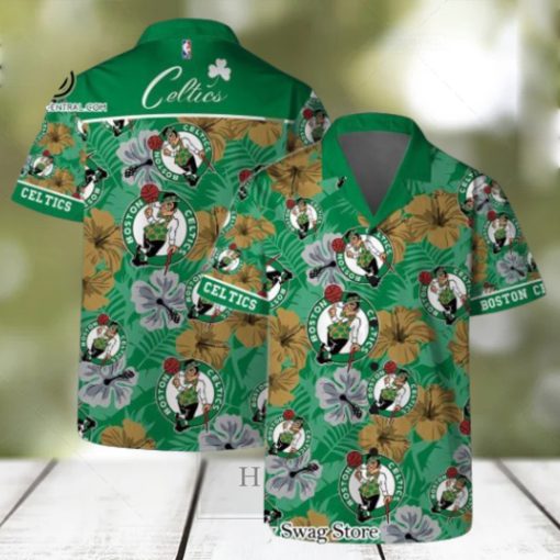 Boston Celtics NBA Team Logo Hawaiian Set Vintage Pattern