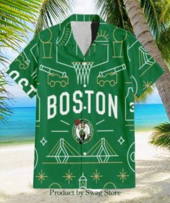 Boston Celtics NBA Team Logo Illustration Design Hawaiian Set