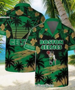 Boston Celtics NBA Team Logo Summer Vibes Pattern Hawaiian Set