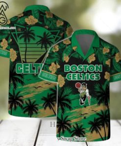 Boston Celtics NBA Team Logo Summer Vibes Pattern Hawaiian Set