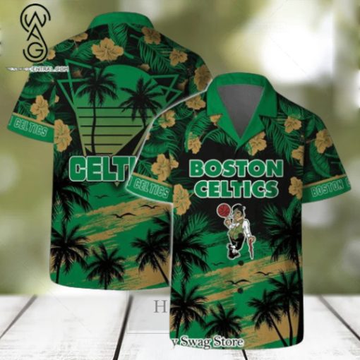 Boston Celtics NBA Team Logo Summer Vibes Pattern Hawaiian Set