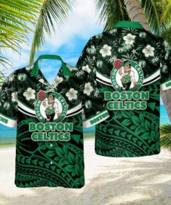 Boston Celtics National National Basketball Association Polynesian Pattern All Over Print Hawaiian Set