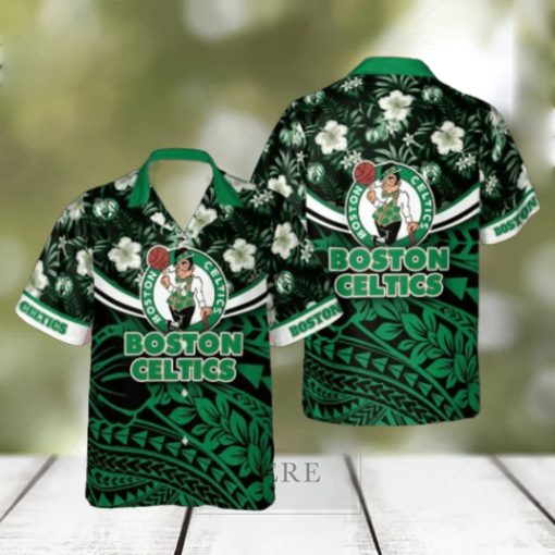 Boston Celtics National National Basketball Association Polynesian Pattern All Over Print Hawaiian Set