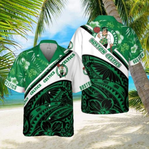 Boston Celtics Polynesian Pattern National National Basketball Association All Over Print Hawaiian Set