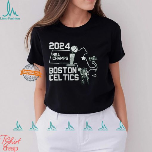 Boston Celtics Stadium Essentials 2024 NBA Finals Champions City State T Shirt